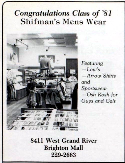 Brighton Mall - Shifmans Menswear 1981